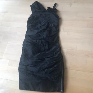 All saints black scrunchy dress